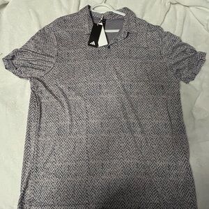 Adidas Men's Gray Patterned Polo